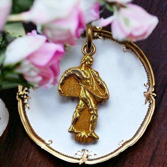 Rare Antique 1/10 10K GF Greek Roman Warrior Soldier Emperor Charm Pendant